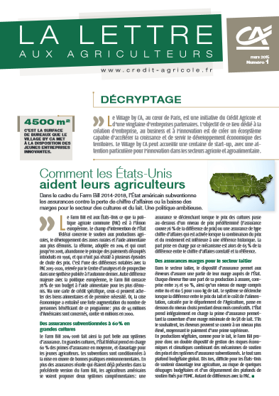 Lettre aux agriculteurs N° 1/2015