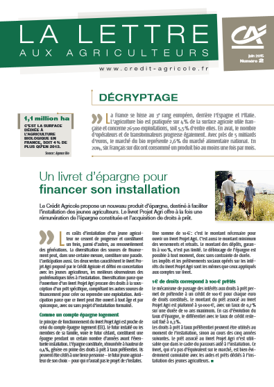 Lettre aux agriculteurs n°2/2015