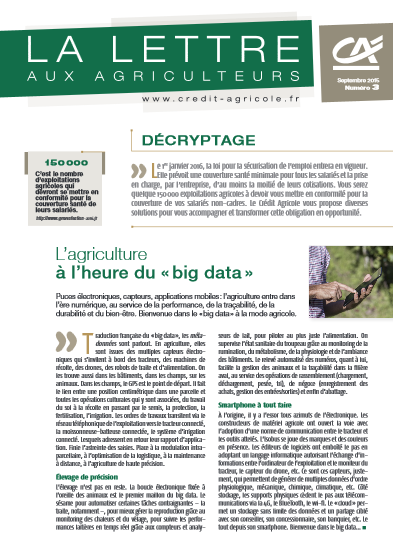 Lettre aux agriculteurs n°3/2015