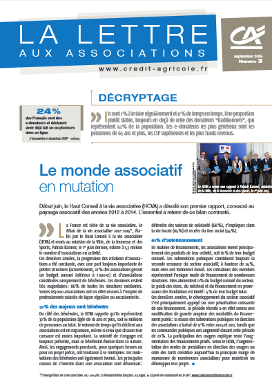 Lettre aux associations n°3/2015