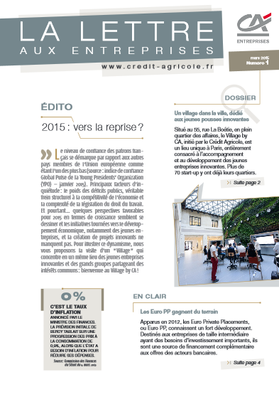 Lettre aux entreprises N° 1/2015