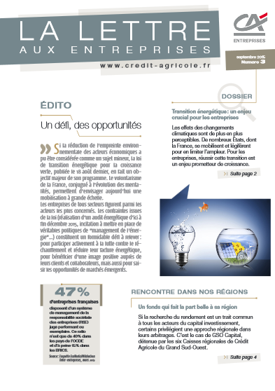 Lettre aux entreprises n°3/2015