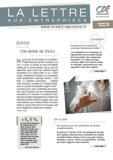 Lettre aux entreprises n°4/2015