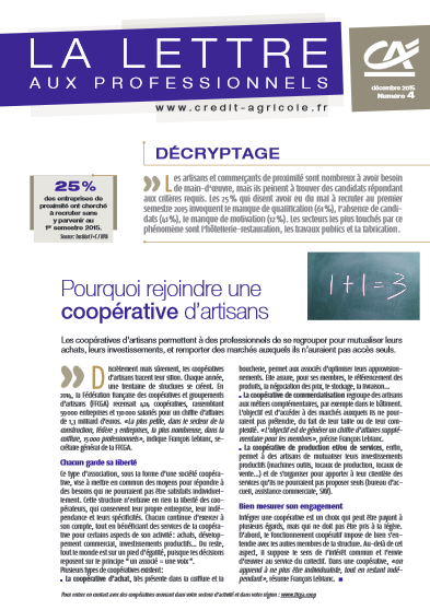 Lettre aux professionnels n°4/2015