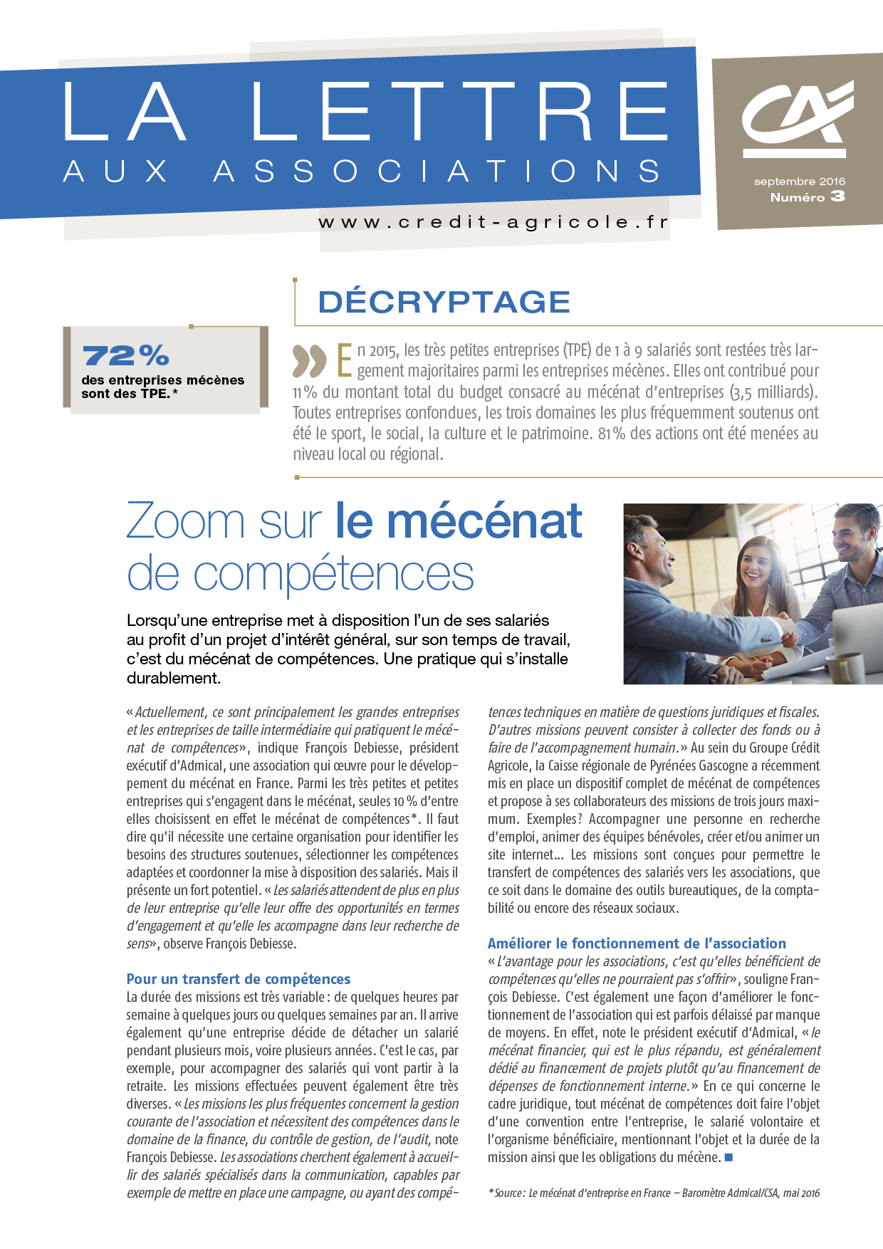 Lettre aux associations n°3/2016