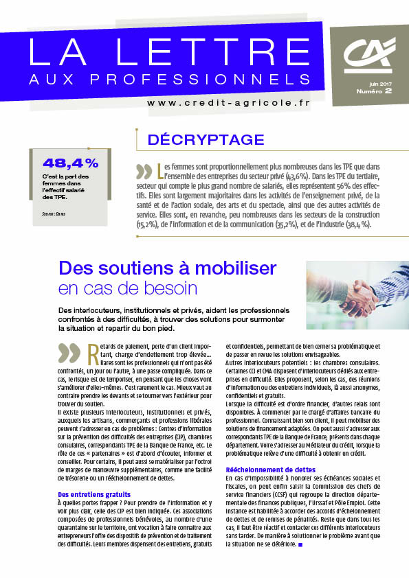 Lettre aux professionnels - N°2/2017