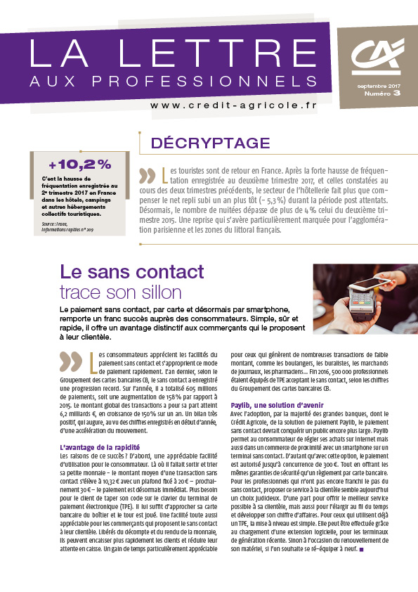 Lettre aux professionnels - n°3/2017