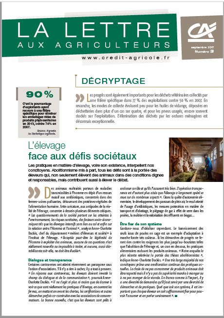 Lettre aux agriculteurs - n°3/2017