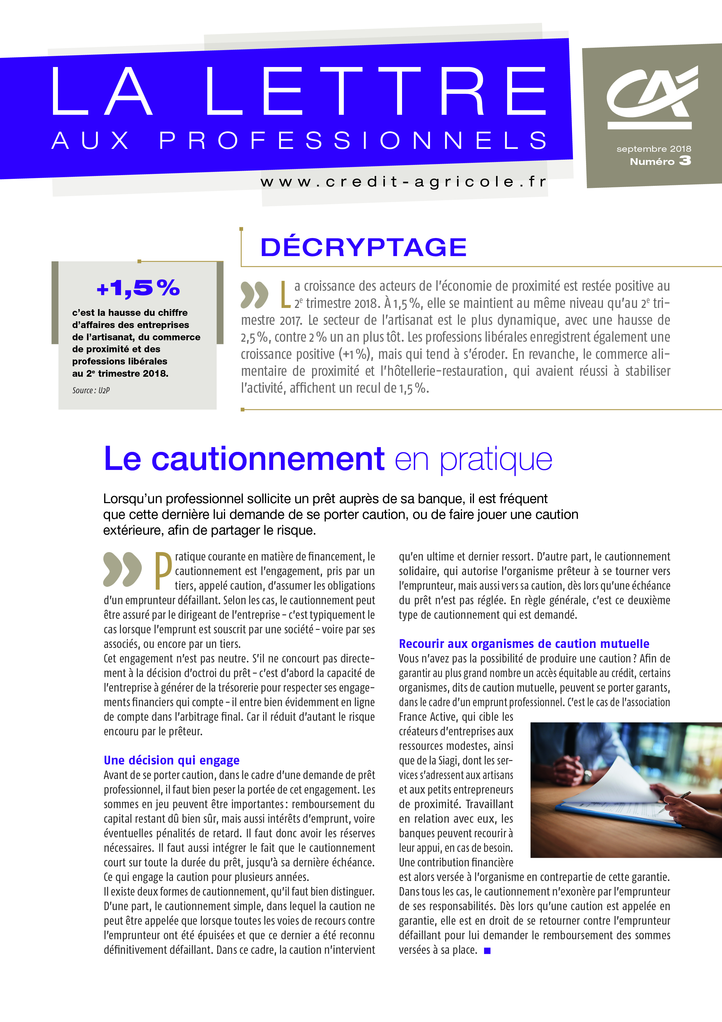 Lettre aux professionnels - n°3/2018