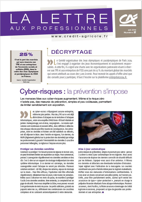 Lettre aux Professionnels - n°2/2019