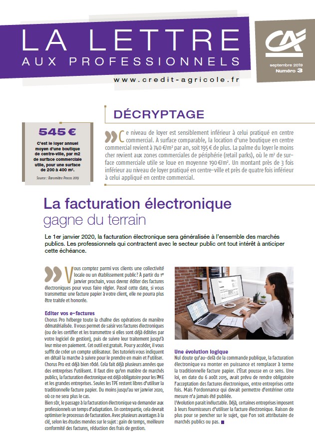 LETTRE AUX PROFESSIONNELS - n°3/2019