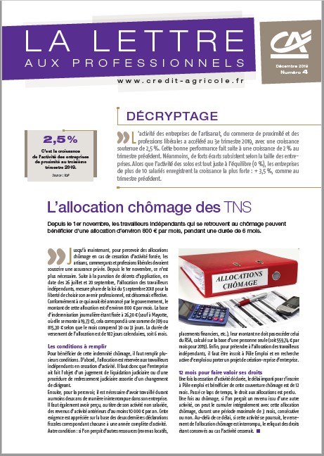 Lettre aux Professionnels n°4/2019