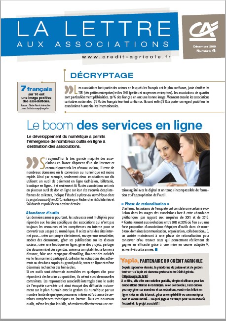 Lettre aux associations n°4/2019