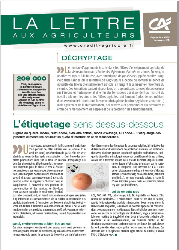 Lettre aux Agriculteurs-n°3/2020