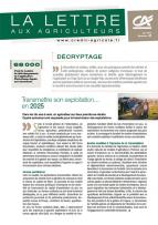 Lettre aux agriculteurs n°2/2016